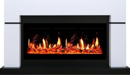 Каминокомплект Royal Flame Lindos с очагом 5D V-ART 40 белый с черным