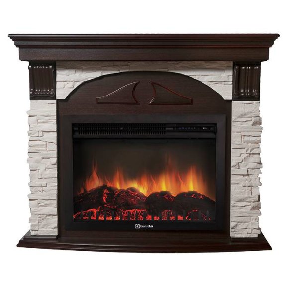 Каминокомплект Firelight Torre 25U с очагом Electrolux EFP/P-2520LS сланец белый/шпон темный дуб
